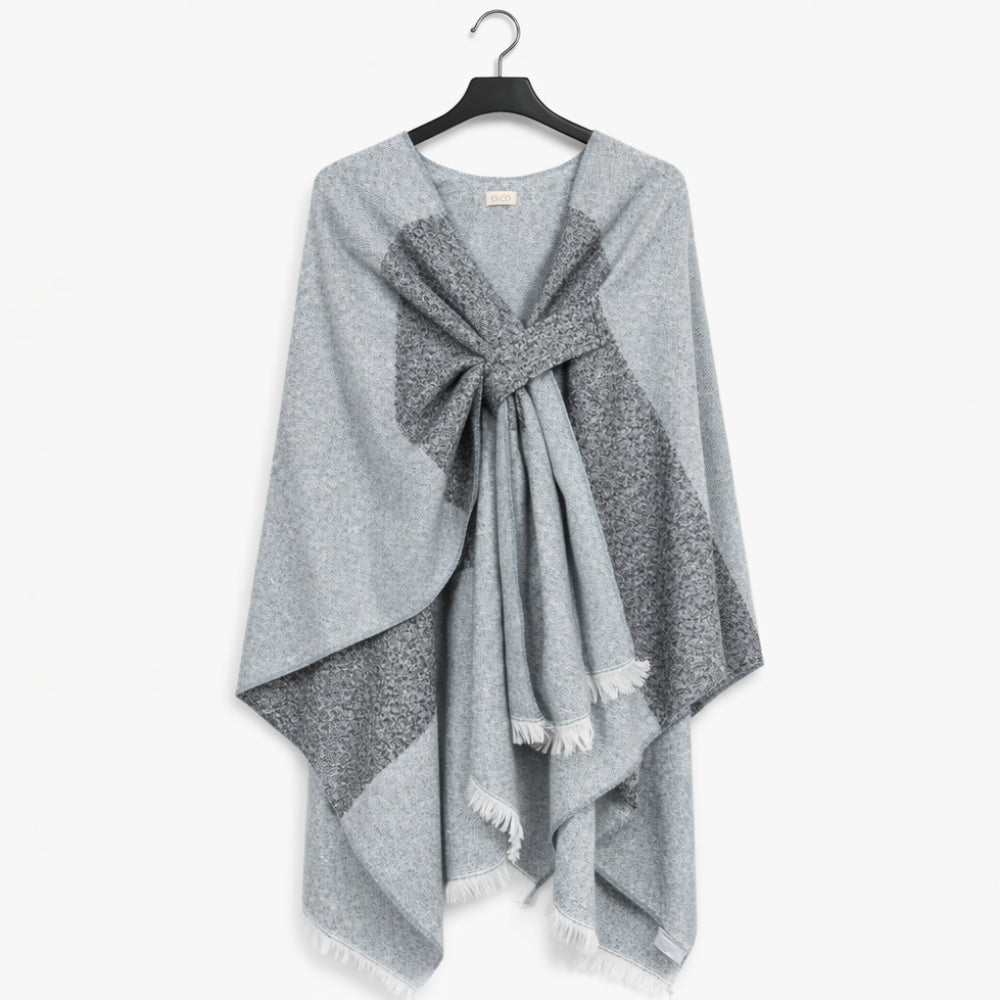 K&Co. Petal Series Drape Poncho - GREY